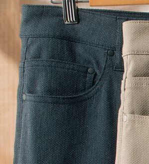 「＜コムルヴァン・オム＞ドビー織りストレッチパンツ（メンズフルレングスパンツ）」｜ネイビー