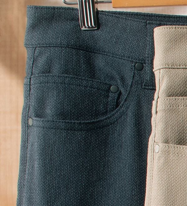 「＜コムルヴァン・オム＞ドビー織りストレッチパンツ（メンズフルレングスパンツ）」｜ネイビー