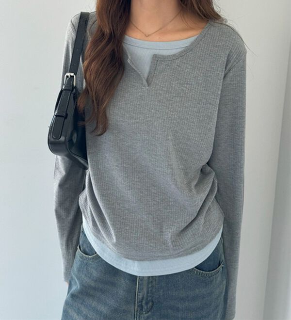 GeeRA（ジーラ）の「レイヤード風カットソー（カットソー）」｜詳細画像