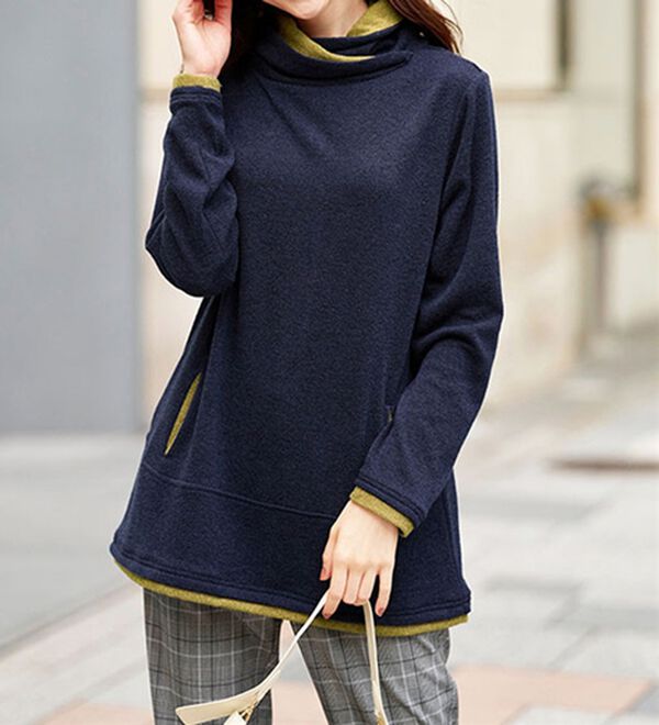 BELLUNA（ベルーナ）の「衿デザイン配色チュニック（チュニック）」｜詳細画像