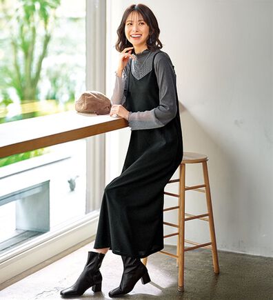 BELLUNA（ベルーナ）の「【2点セット】袖切替プルオーバー付ワンピアンサンブル（その他ワンピース）」