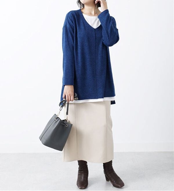 BELLUNA（ベルーナ）の「杢調素材レイヤード風チュニック（チュニック）」｜詳細画像