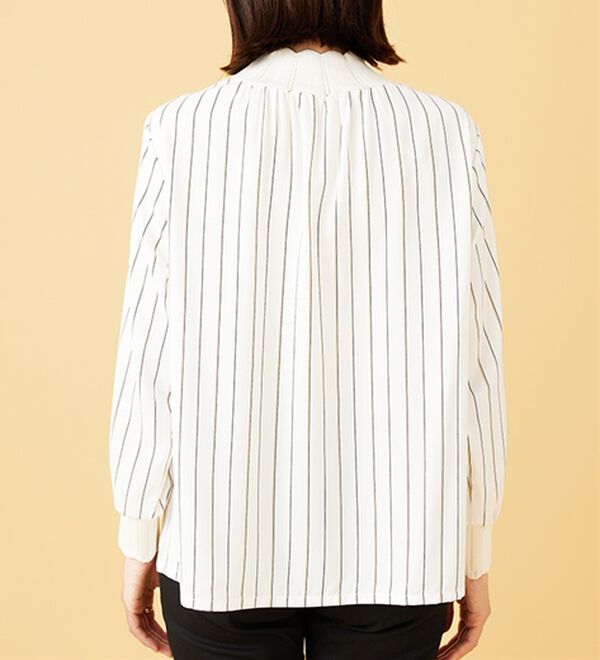 BELLUNA（ベルーナ）の「衿＆袖ニット使い美人顔ブラウス（ブラウス）」｜詳細画像