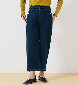 BELLUNA（ベルーナ）の「バルーンシルエットデニムパンツ（ワイドパンツ・ガウチョ）」｜インディゴ