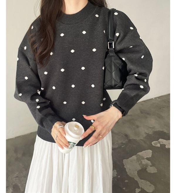 GeeRA（ジーラ）の「ドット柄ニットプルオーバー（ニット・セーター）」｜詳細画像