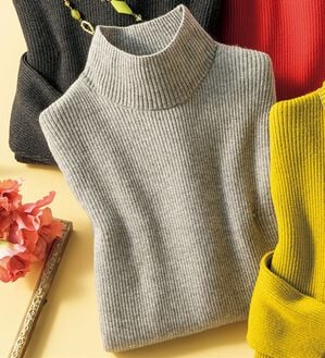 ルフラン（ルフラン）の「重ね着にぴったり！ミセスの為のリブニット（ニット・セーター）」｜杢グレー