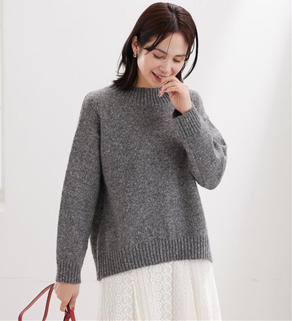 BELLUNA（ベルーナ）の「ミックス調ニットプルオーバー（ニット・セーター）」｜詳細画像