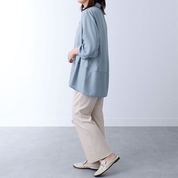 BELLUNA（ベルーナ）の「ストライプ切替デザインシャツチュニック（チュニック）」｜詳細画像