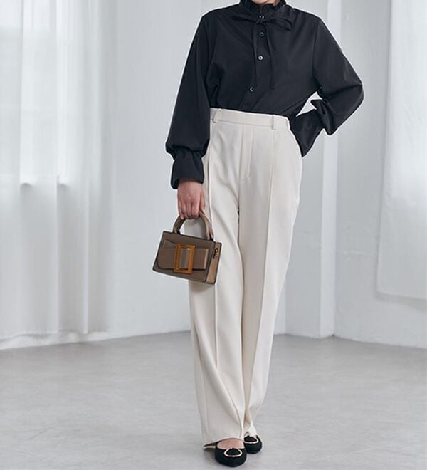 RANAN（ラナン）の「プチフリルリボン付きブラウス（ブラウス）」｜詳細画像