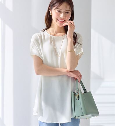 alotta（アロッタ）の「【接触冷感】ドレープＴブラウスチュニック（チュニック）」