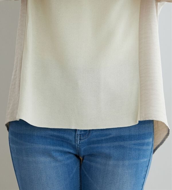 BELLUNA（ベルーナ）の「ニット切替袖タックプルオーバー（ニット・セーター）」｜詳細画像