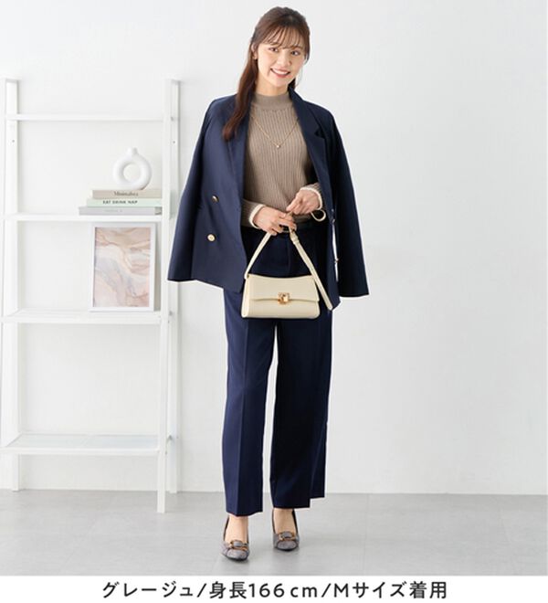 alotta（アロッタ）の「【静電気防止】もっちり袖配色リブニット（ニット・セーター）」｜詳細画像