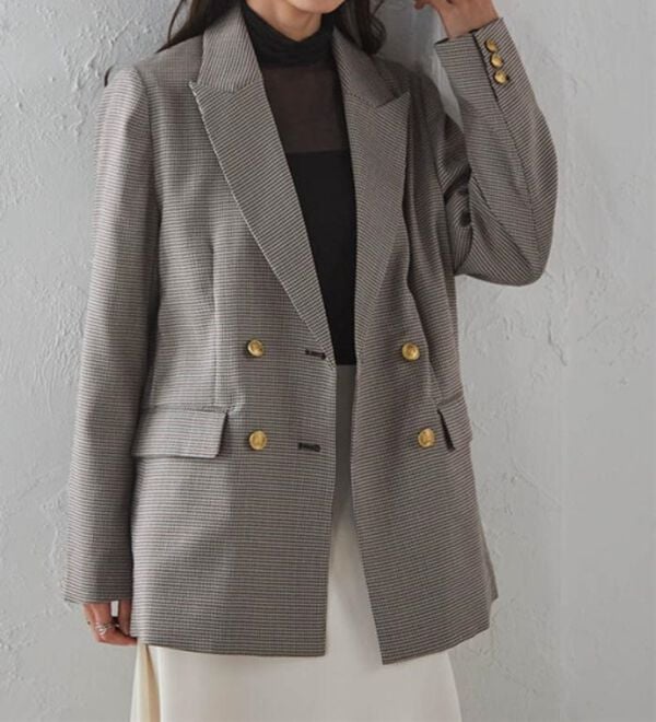 RANAN（ラナン）の「洗える！ゴールド調ボタンWテーラードジャケット（テーラードジャケット）」｜詳細画像