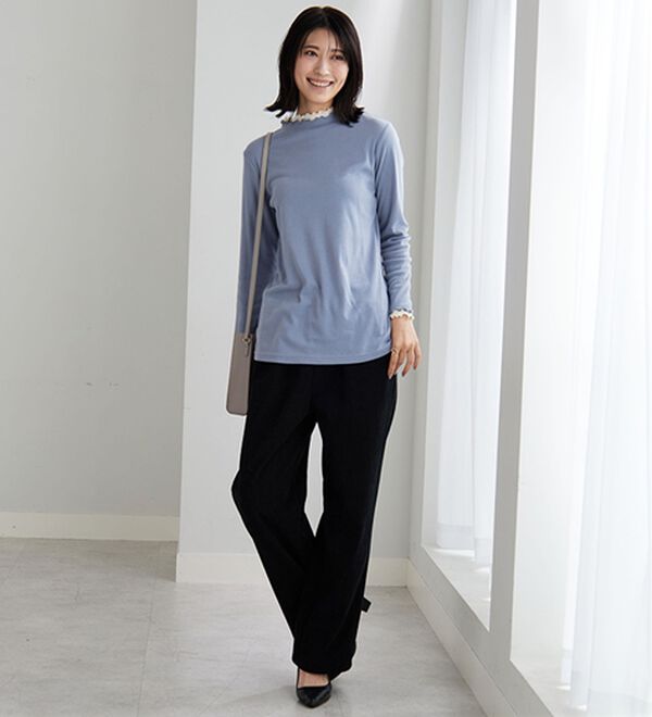 BELLUNA（ベルーナ）の「重ね着風フリル衿プルオーバー（カットソー）」｜詳細画像