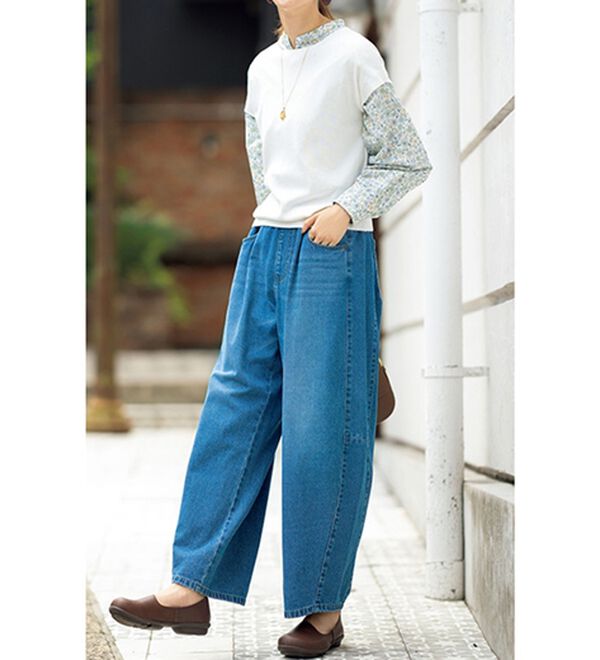 ルフラン（ルフラン）の「【２本組】丸みが可愛いデニムパンツ（フルレングスパンツ）」｜詳細画像