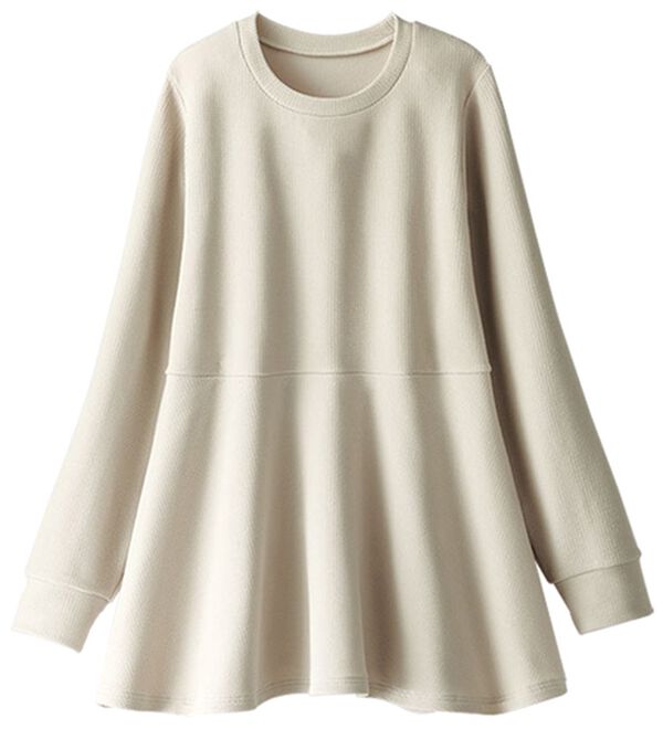 BELLUNA（ベルーナ）の「裏起毛ふくれジャカードペプラムチュニック（チュニック）」｜詳細画像