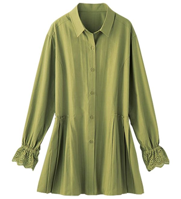 BELLUNA（ベルーナ）の「袖レース切替サイドプリーツチュニック（チュニック）」｜詳細画像