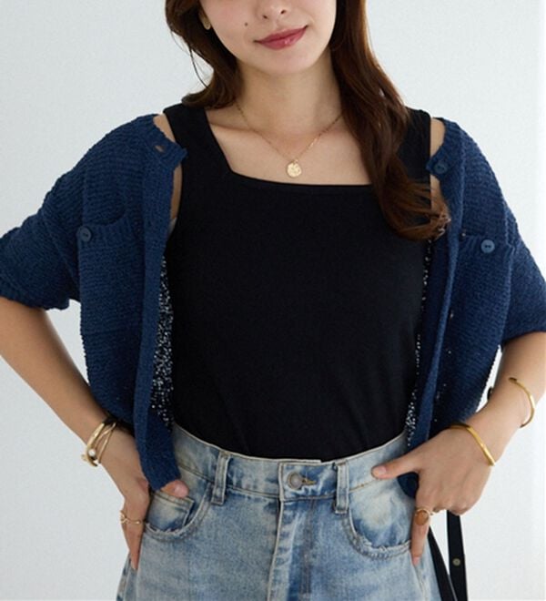 Viola e Viola（ヴィオラ エ ヴィオラ）の「保冷剤ポケット付スクエアタンクトップ（タンクトップ・キャミソール）」｜詳細画像