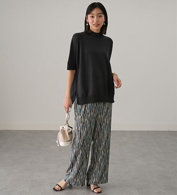 BELLUNA（ベルーナ）の「楊柳サラサラ素材プリントイージーパンツ（フルレングスパンツ）」｜詳細画像