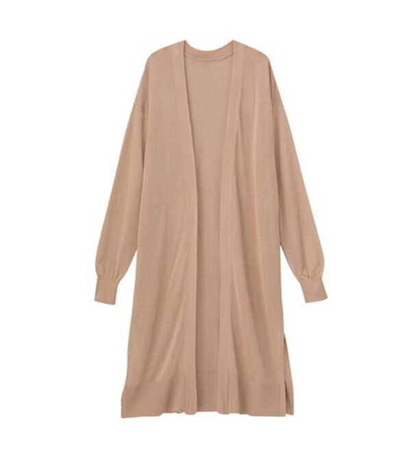 GeeRA（ジーラ）の「【3つの機能付】ロングニットカーディガン（ミディ丈）（ニットカーディガン）」｜詳細画像