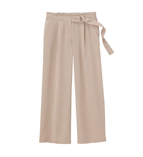 GeeRA（ジーラ）の「リネンライクベルト付ワイドパンツ（ワイドパンツ・ガウチョ）」｜詳細画像