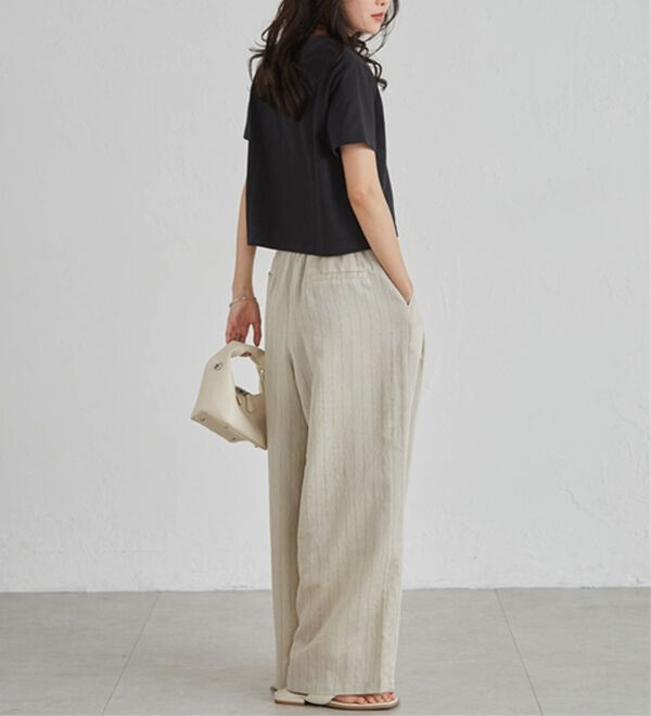 RANAN（ラナン）の「ダブルウエストシアーイージーパンツ（ワイドパンツ・ガウチョ）」｜詳細画像