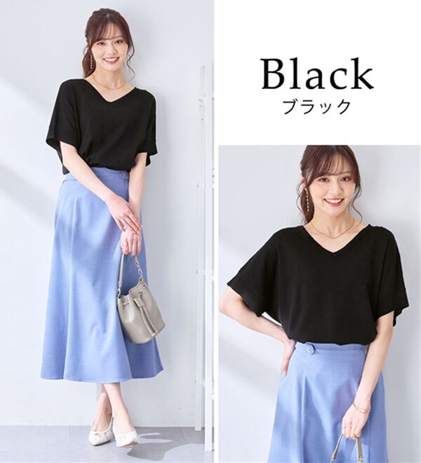 alotta（アロッタ）の「ゆるっと涼やかＶネックプルオーバー（ニット・セーター）」｜詳細画像