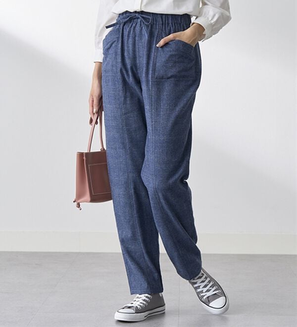 BELLUNA（ベルーナ）の「綿１００％やわらかゆるパンツ（フルレングスパンツ）」｜詳細画像