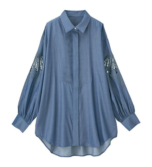 RANAN（ラナン）の「袖刺しゅう使いシャツブラウス（ブラウス）」｜詳細画像