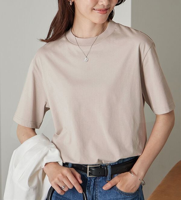 BELLUNA（ベルーナ）の「【選べる袖丈】＜エアリーアイスコットン＞オーバーサイズＴシャツ（カットソー）」｜トープ