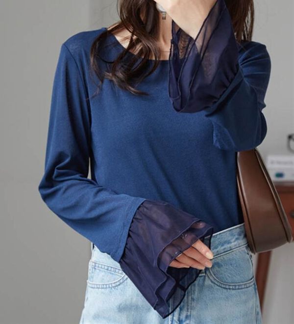 RANAN（ラナン）の「フレアーチュール袖スラブシアーＴ（カットソー）」｜詳細画像