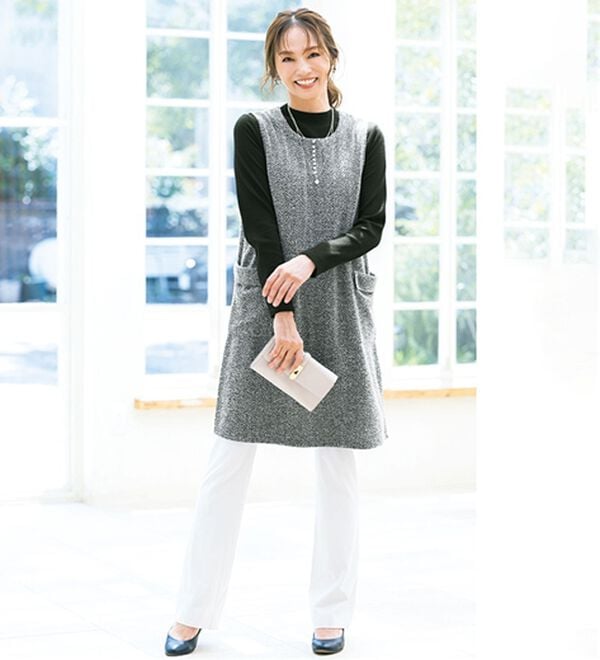 ルフラン（ルフラン）の「ツイード調ジャンパードレス＆トップスセット（ジャンパースカート）」｜詳細画像