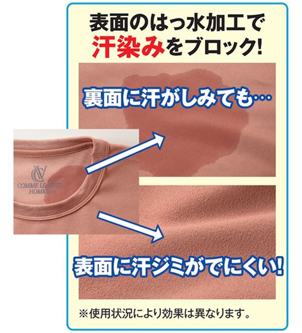 「【４色組】＜コムルヴァン・オム＞もう汗らないエチケットＴシャツ（メンズＴシャツ）」｜詳細画像