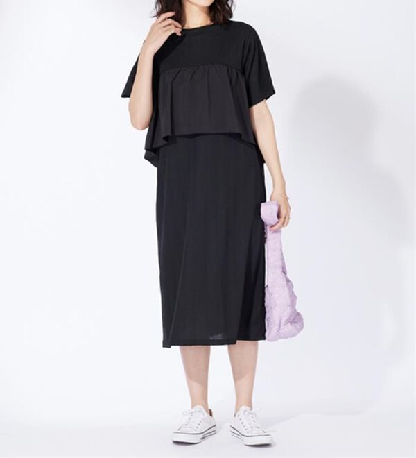 BELLUNA（ベルーナ）の「胸元フリルデザインワンピース（その他ワンピース）」｜詳細画像