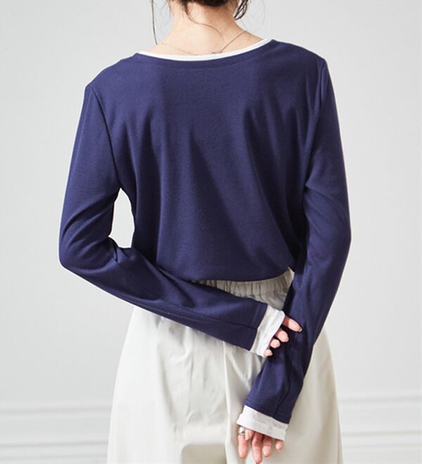 RANAN（ラナン）の「レイヤードヘンリーネックリブTシャツ（カットソー）」｜詳細画像