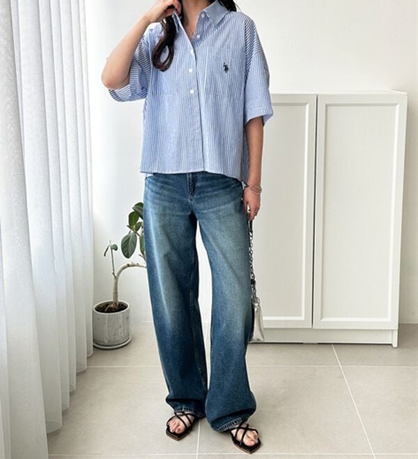 GeeRA（ジーラ）の「【ＵＳ．ＰＯＬＯ．ＡＳＳＮ】オーバーサイズ半袖シャツ（シャツ）」｜詳細画像