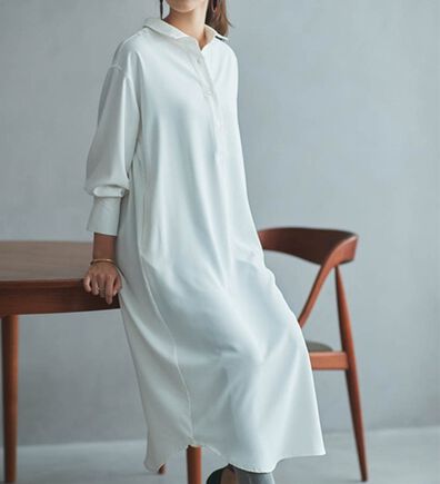 RANAN（ラナン）の「ボリューム袖シャツワンピース（シャツワンピース）」