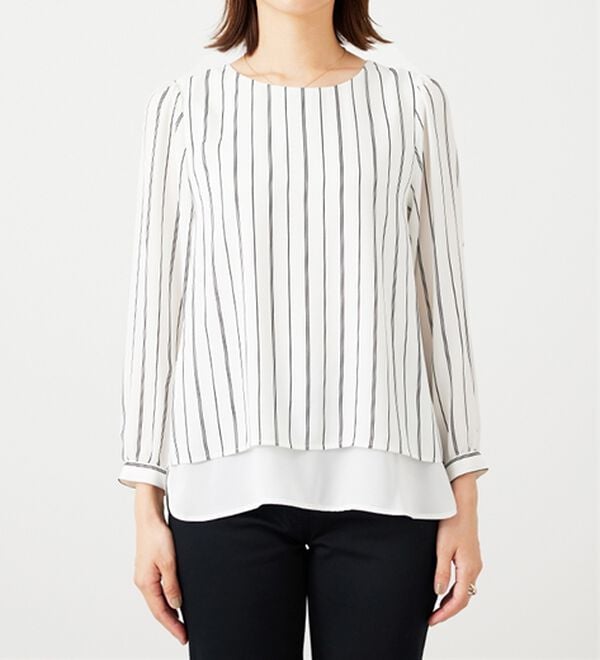 BELLUNA（ベルーナ）の「ジョーゼット素材裾ティアードブラウス（ブラウス）」｜詳細画像