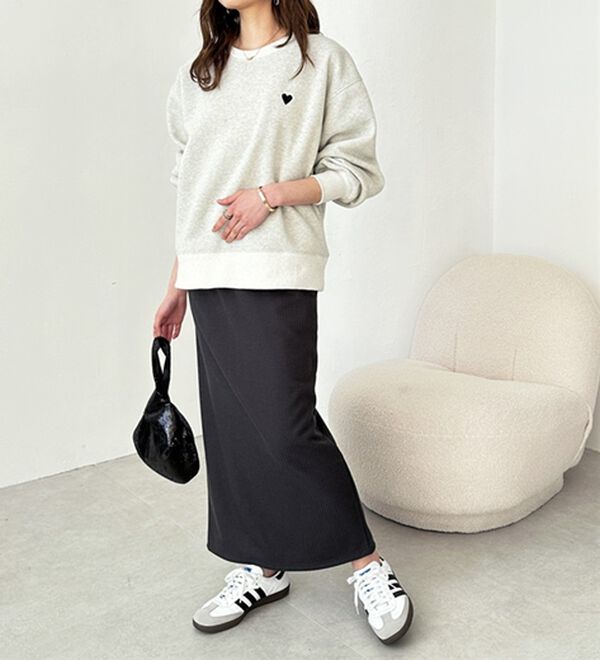 GeeRA（ジーラ）の「ふわふわあったか！裏起毛リブスカート（ロングスカート）」｜詳細画像