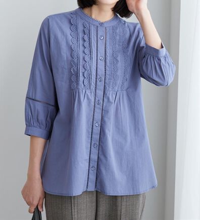BELLUNA（ベルーナ）の「レース&times;ピンタック使いシャツチュニック（チュニック）」