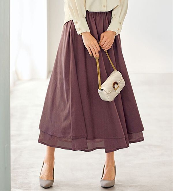 ふわりと揺れる綿素材フレアースカート - ベルーナ【公式】 