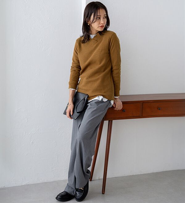 BELLUNA（ベルーナ）の「【静電気防止】ニットが苦手な方にも優しいプルオーバー（カットソー）」｜詳細画像