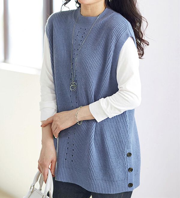 BELLUNA（ベルーナ）の「多ボタン使い上品アイレットデザインベスト（ベスト）」｜詳細画像