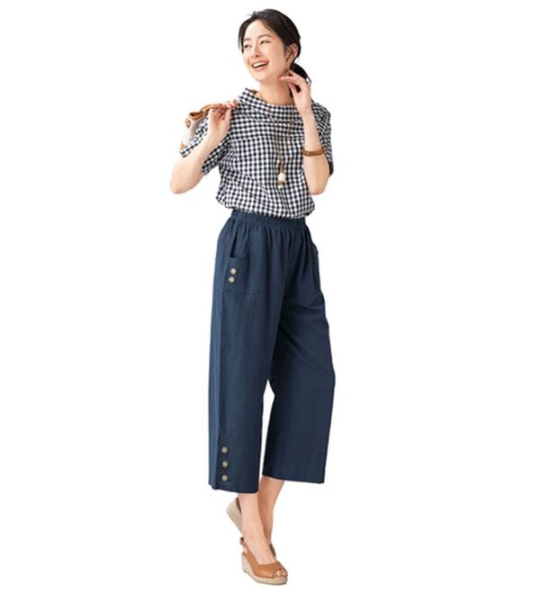 3本組】柔らかふんわり心地いい綿100％クロップドパンツ＜ポレット