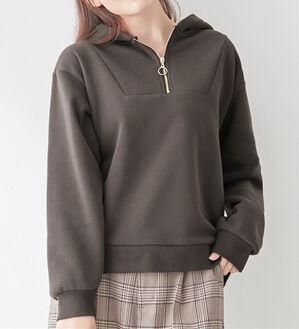 alotta（アロッタ）の「裏起毛ハーフジップパーカー（パーカー）」｜詳細画像