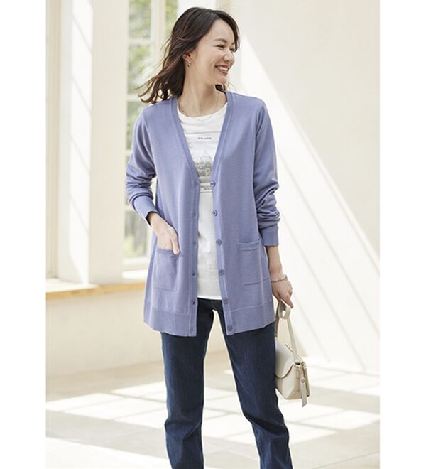 BELLUNA（ベルーナ）の「綿タッチやわらかベーシックカーディガン（ニットカーディガン）」｜詳細画像