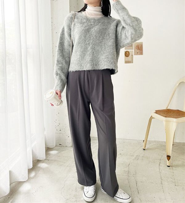 GeeRA（ジーラ）の「前後２ｗａｙクルーネックシャギーショートカーディガン（ニットカーディガン）」｜詳細画像