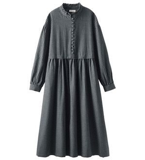 BELLUNA（ベルーナ）の「＜＆ｃｏｃｏｃｈｉ＞ふんわり柔らか綿１００％チェック柄ワンピース（シャツワンピース）」｜グレー系ギンガム