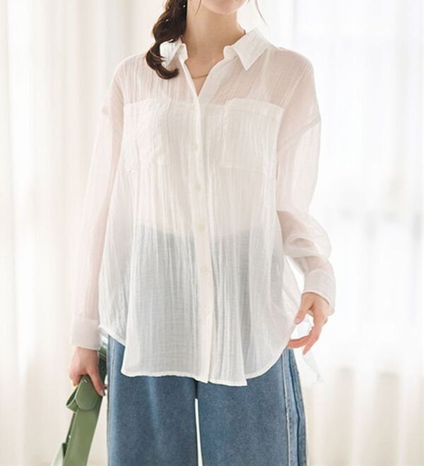 RANAN（ラナン）の「バックスリットシアーシャツ（シャツ）」｜詳細画像