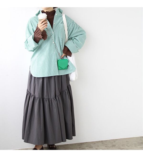 GeeRA（ジーラ）の「プリーツ付ハイネックリブニットトップス（ニット・セーター）」｜詳細画像